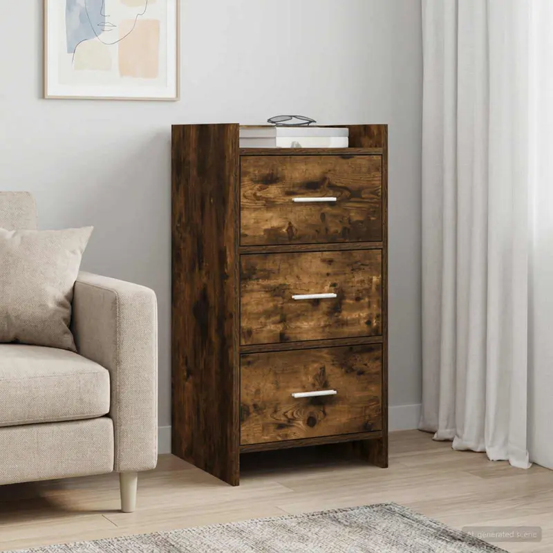 Vidaxl dressoir gerookt eiken 40 x 36 x 80 cm bewerkt hout