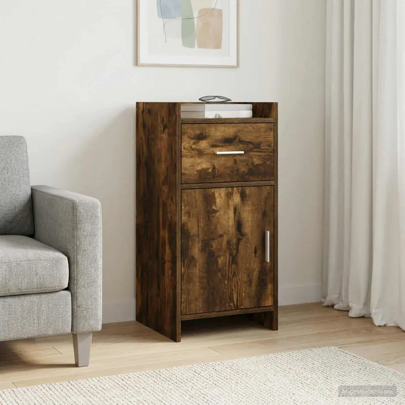 Vidaxl dressoir gerookt eiken 40 x 36 x 80 cm bewerkt hout