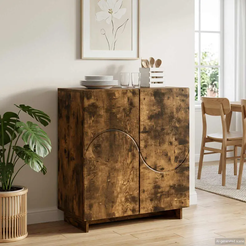 Vidaxl dressoir gerookt eiken 67 x 34,5 x 75 cm bewerkt hout
