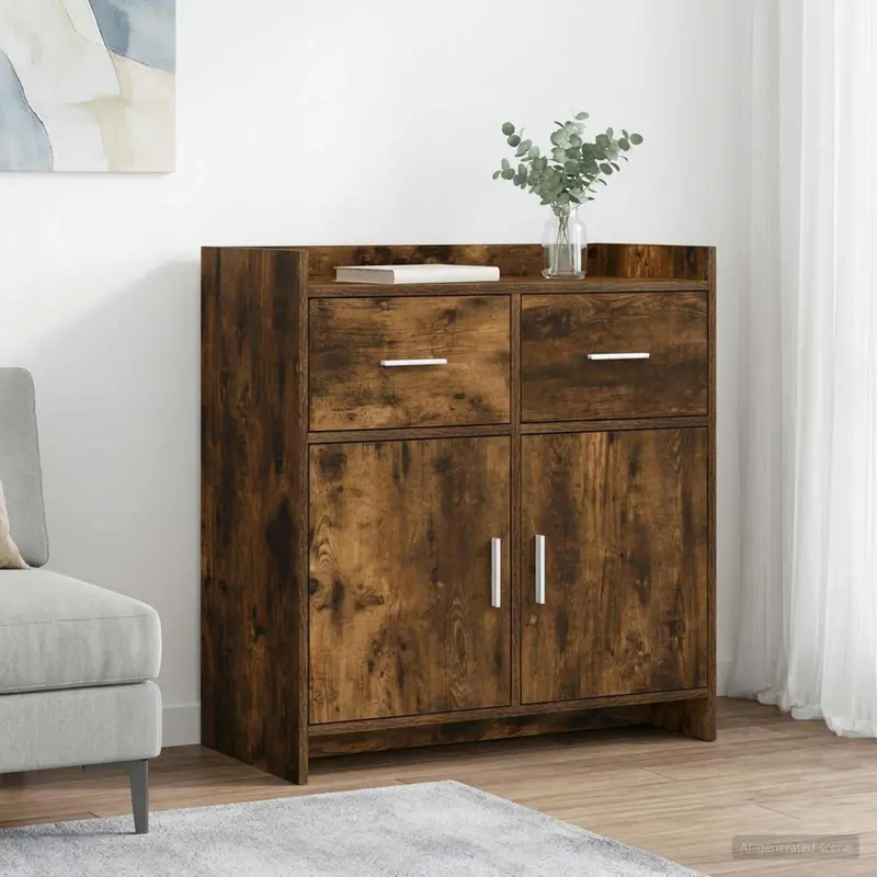Vidaxl dressoir gerookt eiken 75 x 36 x 80 cm bewerkt hout