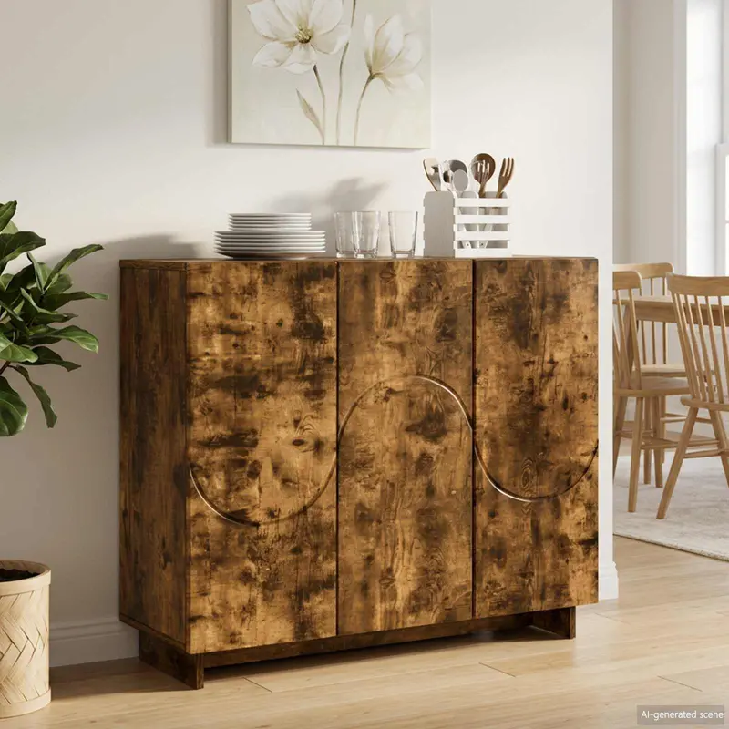 Vidaxl dressoir gerookt eiken 85,5 x 31 x 75 cm bewerkt hout