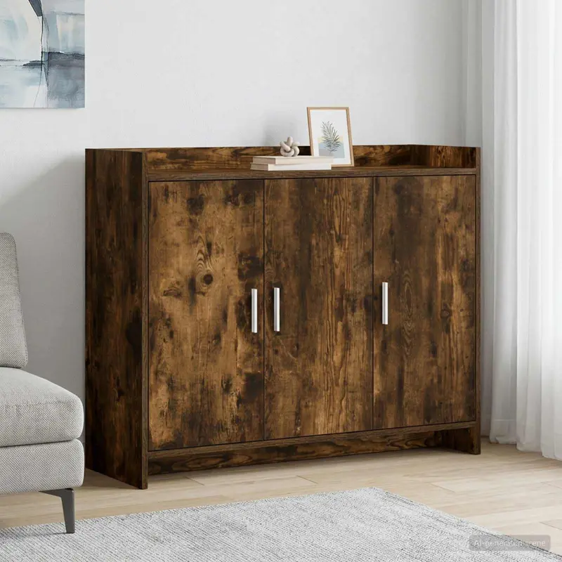 Vidaxl dressoir gerookt eiken 98,5 x 33 x 80 cm bewerkt hout