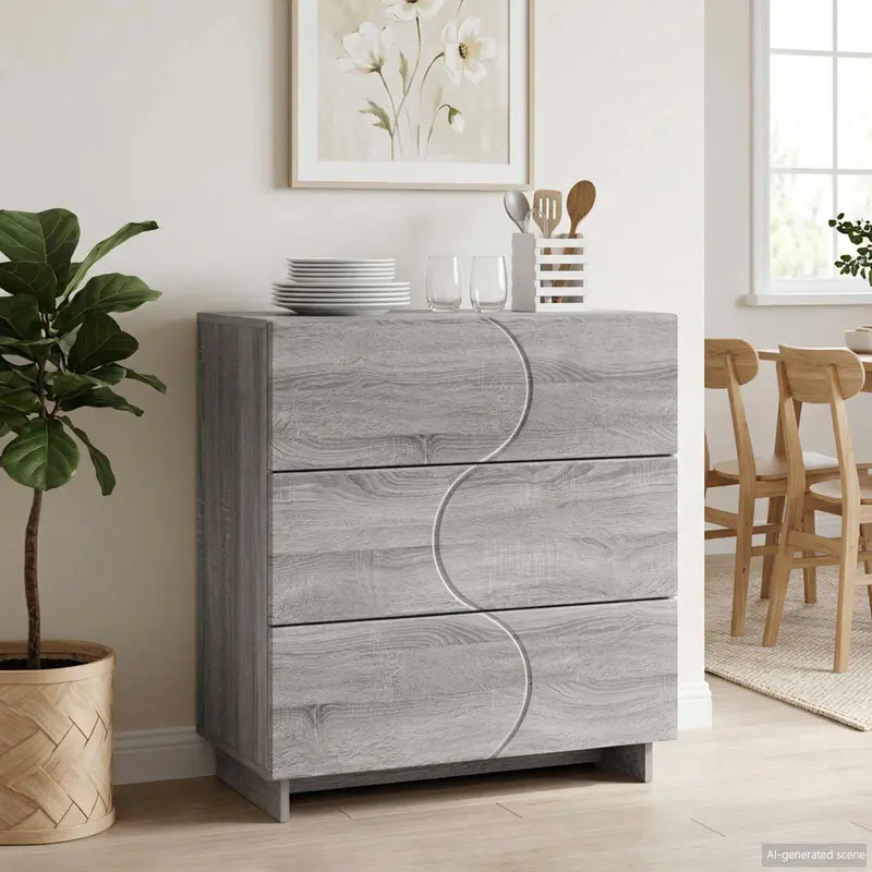 Vidaxl dressoir grijs sonoma 70 x 38 x 75 cm bewerkt hout