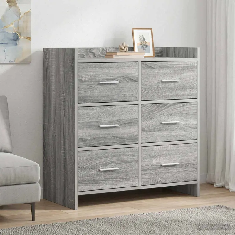 Vidaxl dressoir grijs sonoma 75 x 33 x 80 cm bewerkt hout