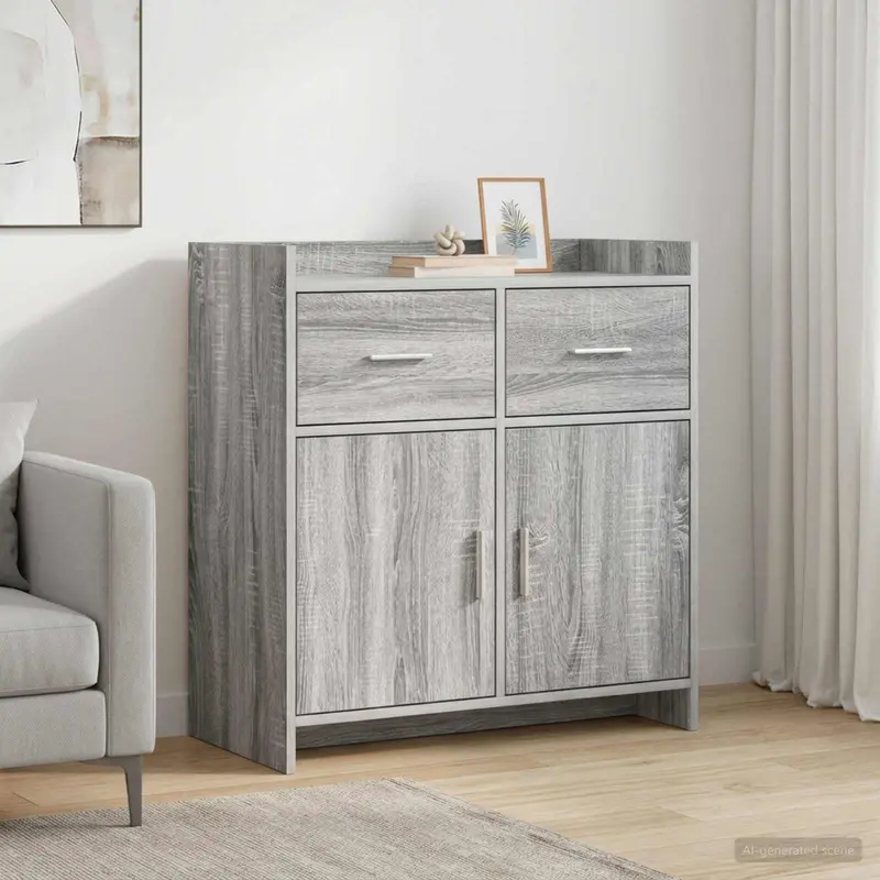 Vidaxl dressoir grijs sonoma 75 x 36 x 80 cm bewerkt hout