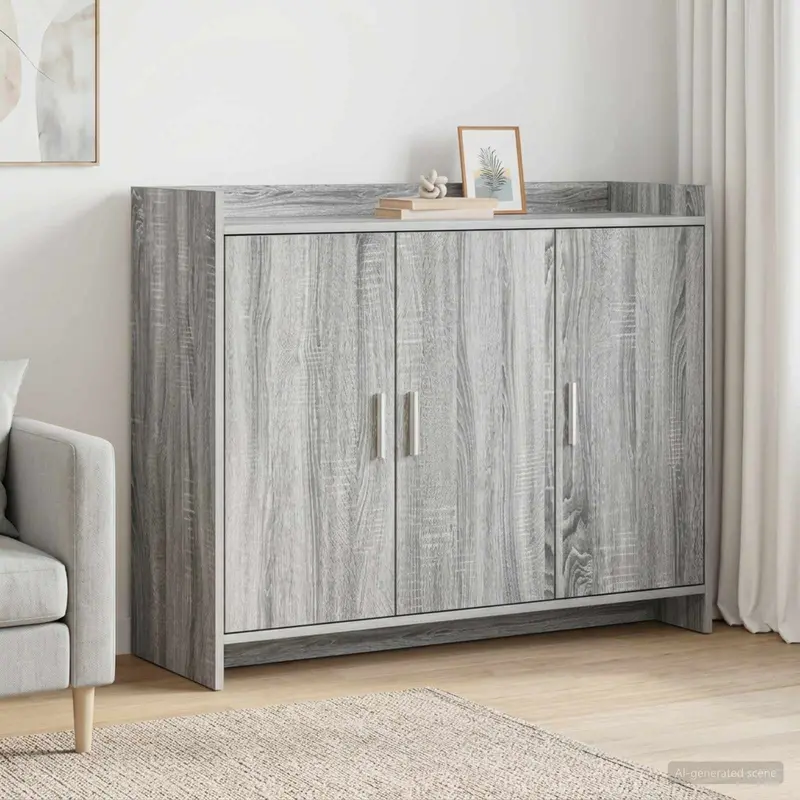 Vidaxl dressoir grijs sonoma 98,5 x 33 x 80 cm bewerkt hout