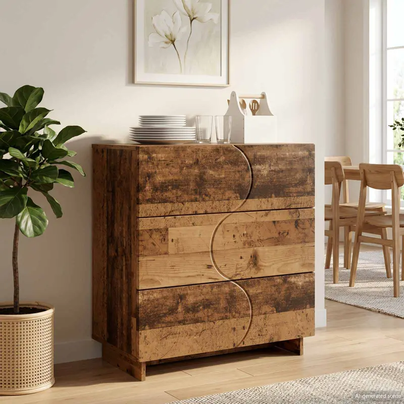 Vidaxl dressoir oud hout 70 x 38 x 75 cm bewerkt hout