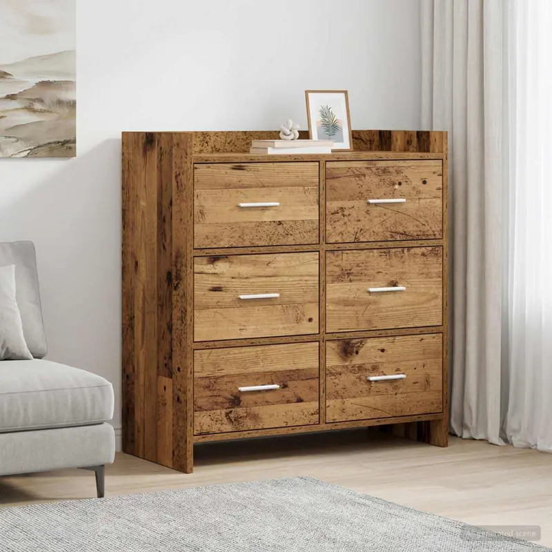 Vidaxl dressoir oud hout 75 x 33 x 80 cm bewerkt hout