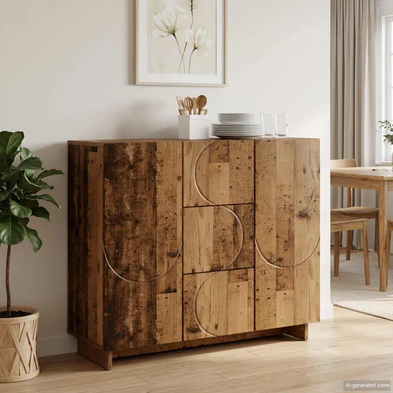 Vidaxl dressoir oud hout 85,5 x 31 x 75 cm bewerkt hout