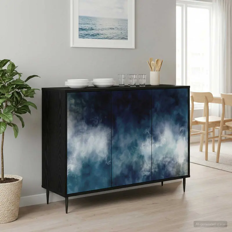 Vidaxl dressoir raalte zwart eiken 102 x 33 x 76 cm bewerkt hout