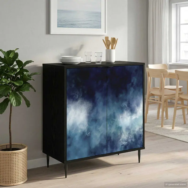 Vidaxl dressoir raalte zwart eiken 69 x 33 x 76 cm bewerkt hout