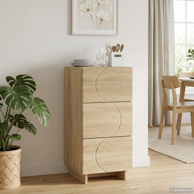 Vidaxl dressoir sonoma eiken 33.5 x 34.5 x 75 cm bewerkt hout