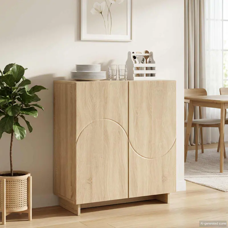 Vidaxl dressoir sonoma eiken 67 x 34,5 x 75 cm bewerkt hout