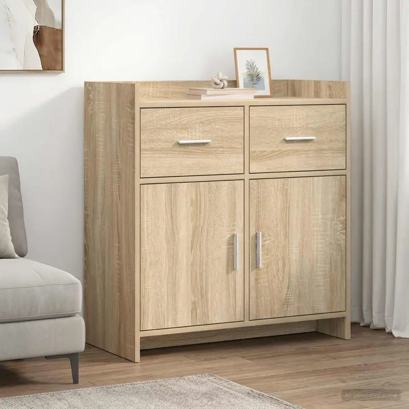 Vidaxl dressoir sonoma eiken 75 x 36 x 80 cm bewerkt hout