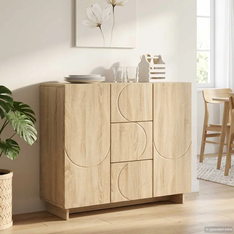 Vidaxl dressoir sonoma eiken 85,5 x 31 x 75 cm bewerkt hout