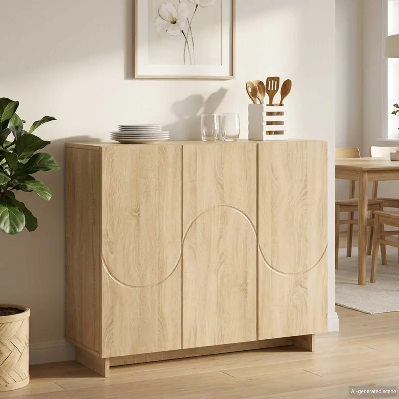 Vidaxl dressoir sonoma eiken 85,5 x 31 x 75 cm bewerkt hout