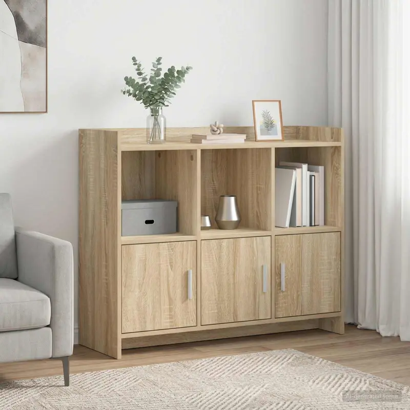 Vidaxl dressoir sonoma eiken 98,5 x 33 x 80 cm bewerkt hout
