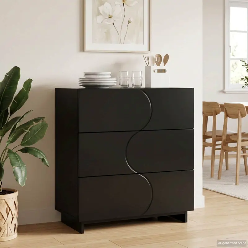 Vidaxl dressoir zwart 70 x 38 x 75 cm bewerkt hout