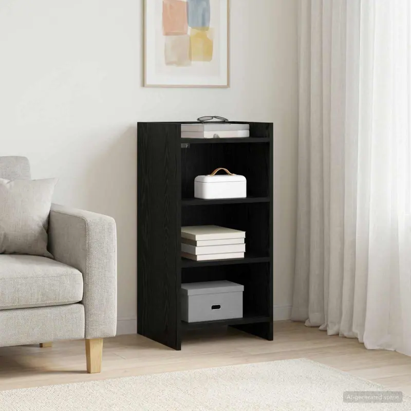 Vidaxl dressoir zwart eiken 40 x 36 x 80 cm bewerkt hout