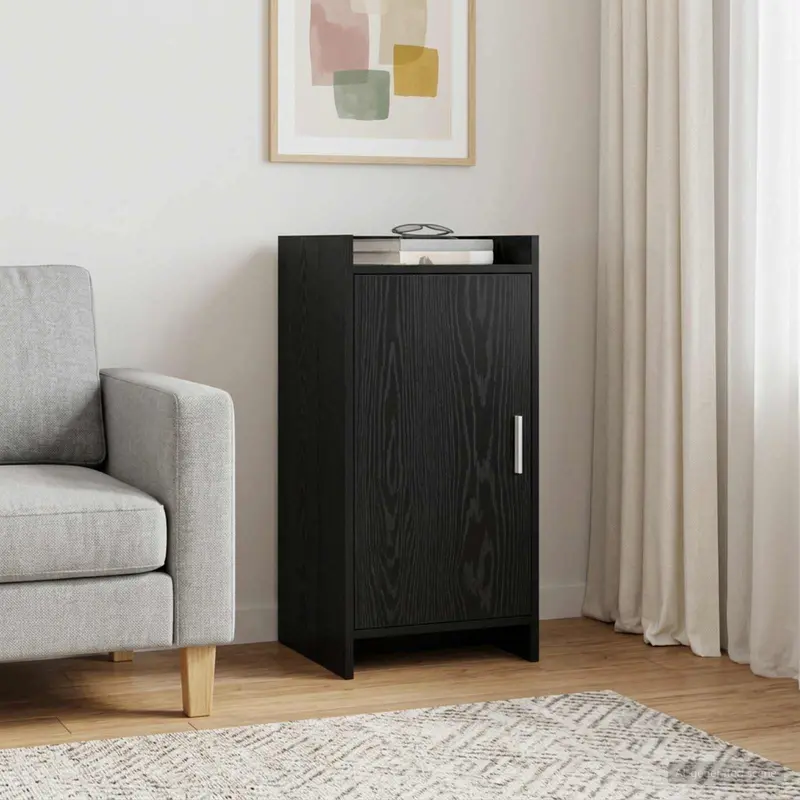 Vidaxl dressoir zwart eiken 40 x 36 x 80 cm bewerkt hout