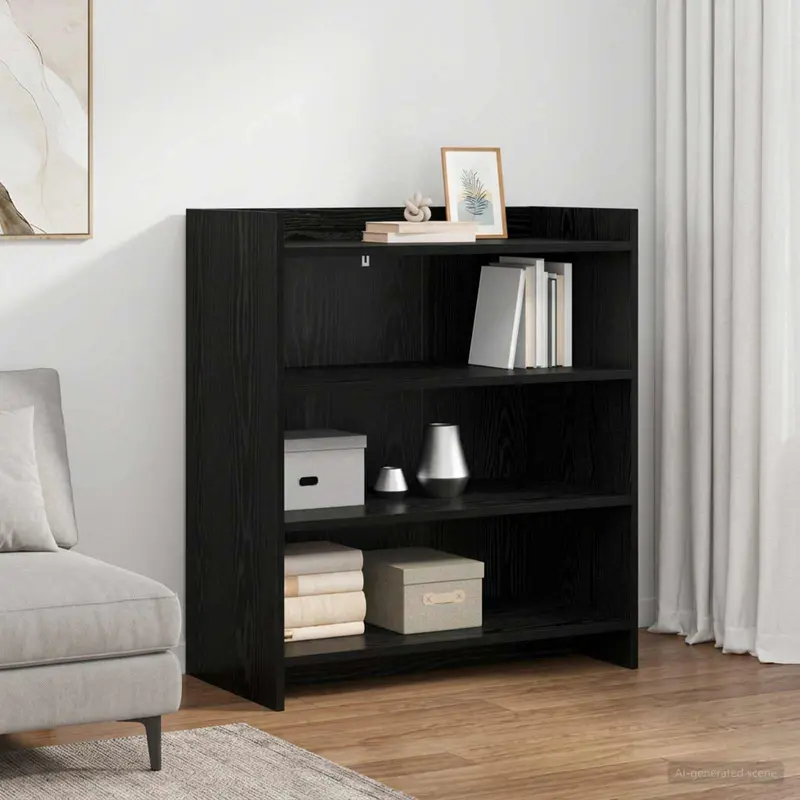 Vidaxl dressoir zwart eiken 75 x 36 x 80 cm bewerkt hout