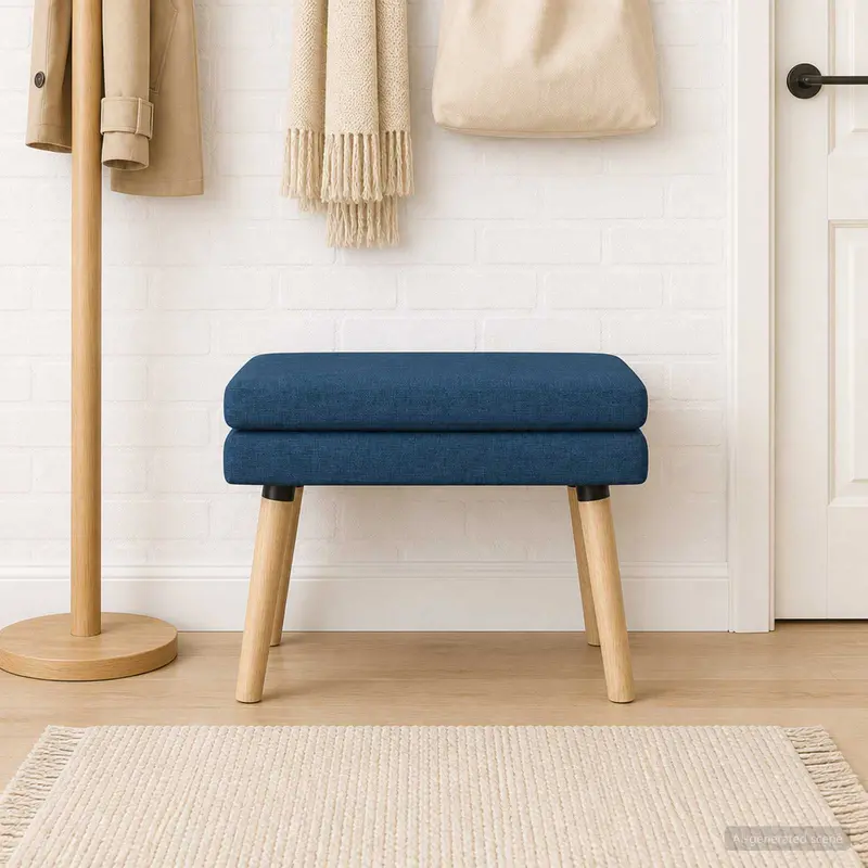 Vidaxl dubbel laagige bank blauw 60 x 40 x 46 cm stof