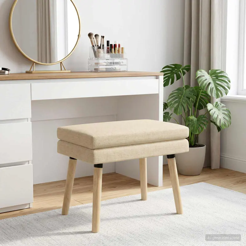 Vidaxl dubbel laagige bank crèmekleurig 60 x 40 x 46 cm stof