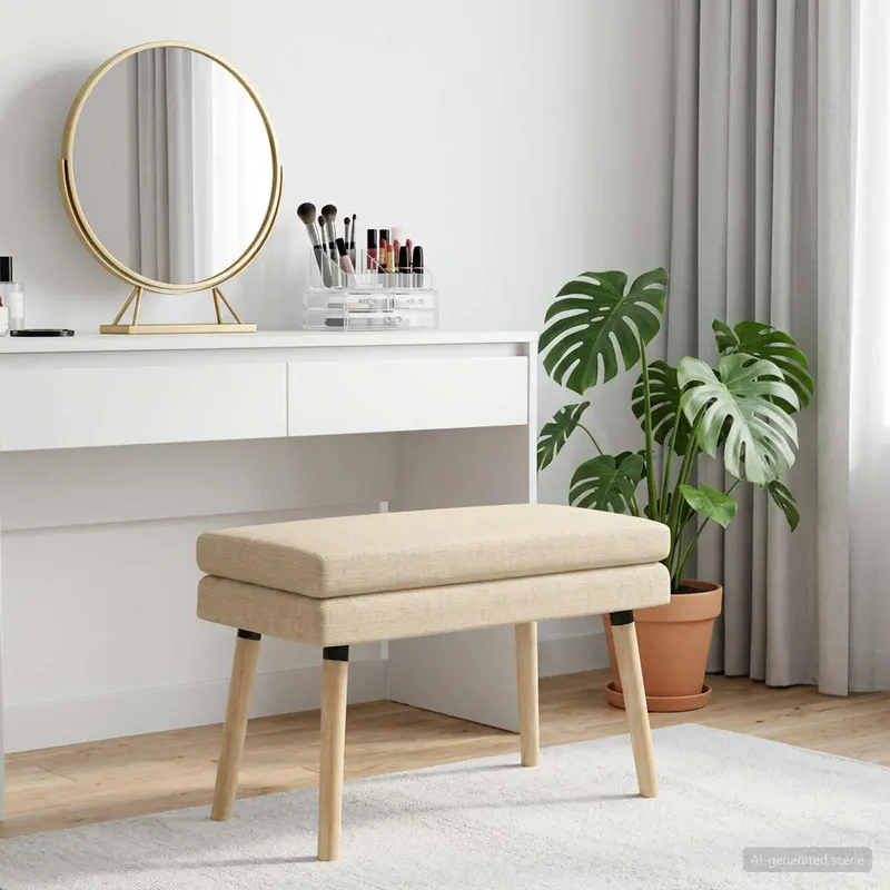 Vidaxl dubbel laagige bank crèmekleurig 80 x 40 x 47 cm stof