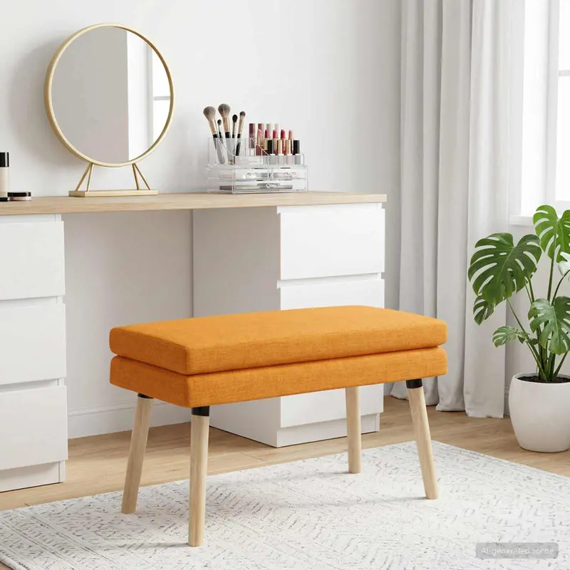 Vidaxl dubbel laagige bank donkergeel 80 x 40 x 47 cm stof