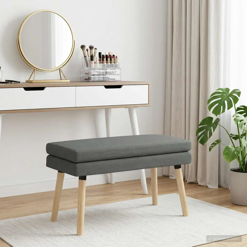 Vidaxl dubbel laagige bank donkergrijs 80 x 40 x 47 cm stof