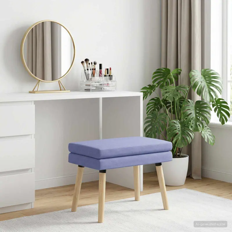 Vidaxl dubbel laagige bank jeans blauw 60 x 40 x 46 cm stof
