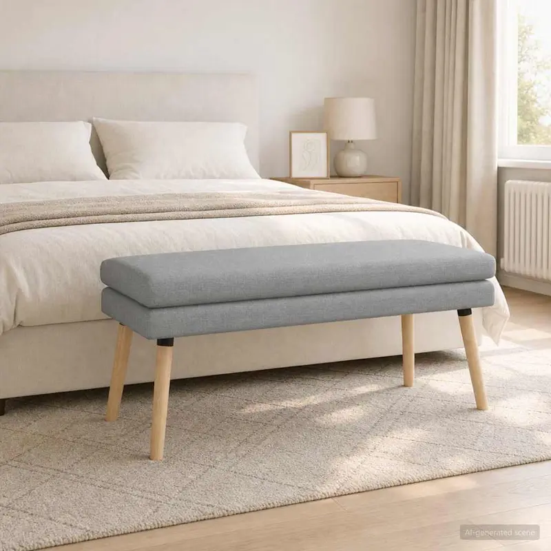 Vidaxl dubbel laagige bank lichtgrijs 110 x 40 x 47 cm stof
