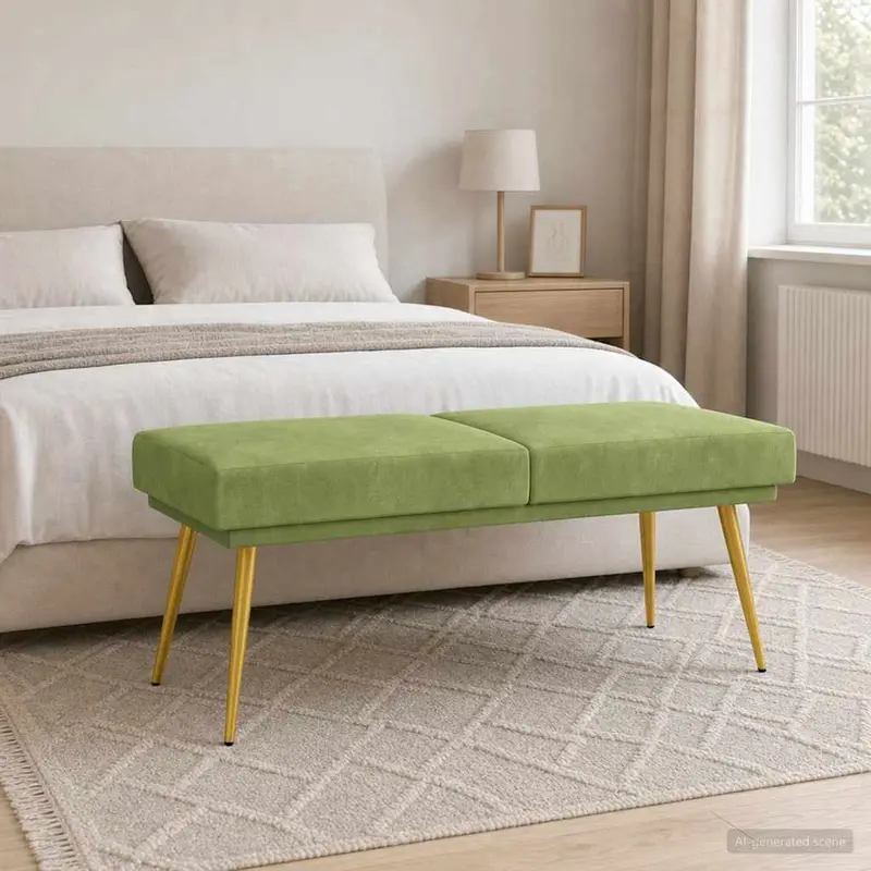Vidaxl dubbel laagige bank lichtgroen 120 x 45 x 46 cm fluweel