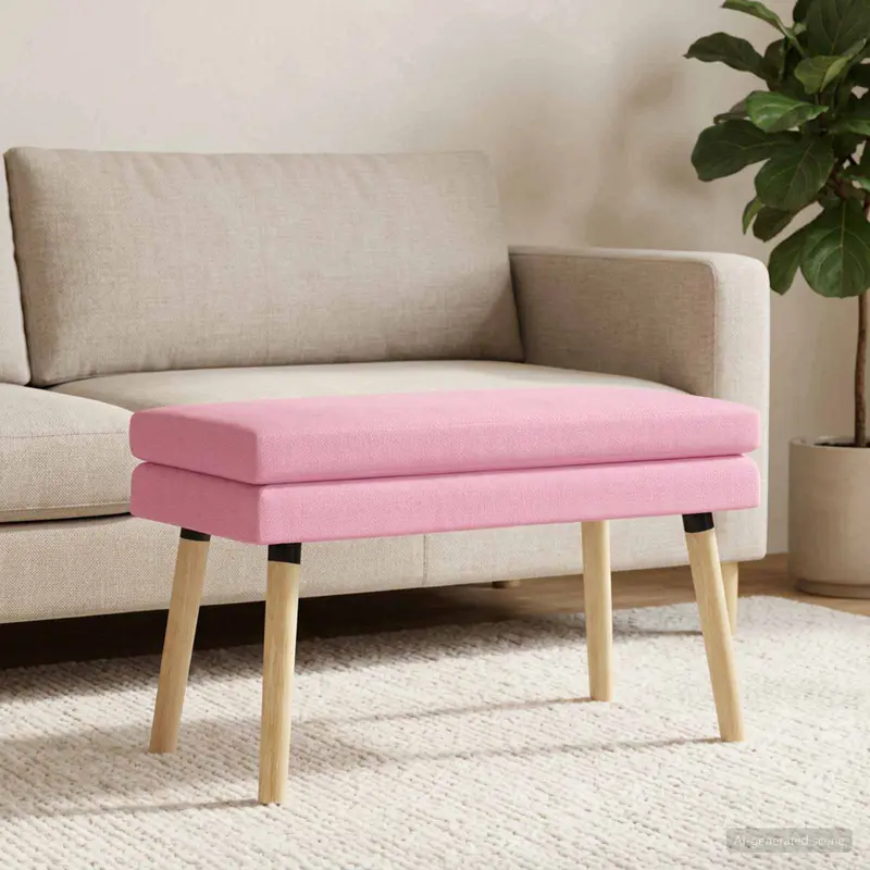 Vidaxl dubbel laagige bank roze 80 x 40 x 47 cm stof