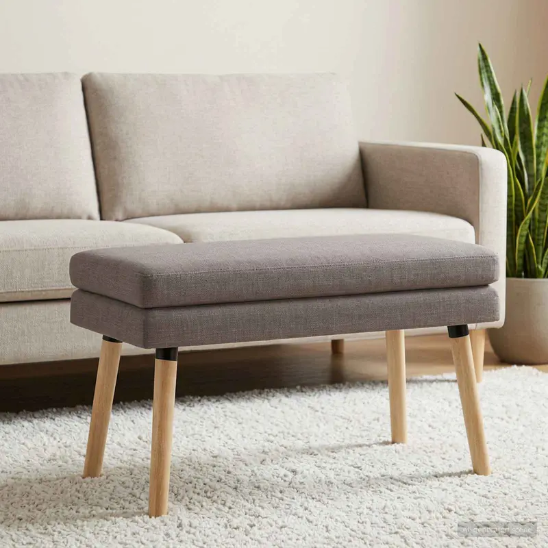 Vidaxl dubbel laagige bank taupe 80 x 40 x 47 cm stof