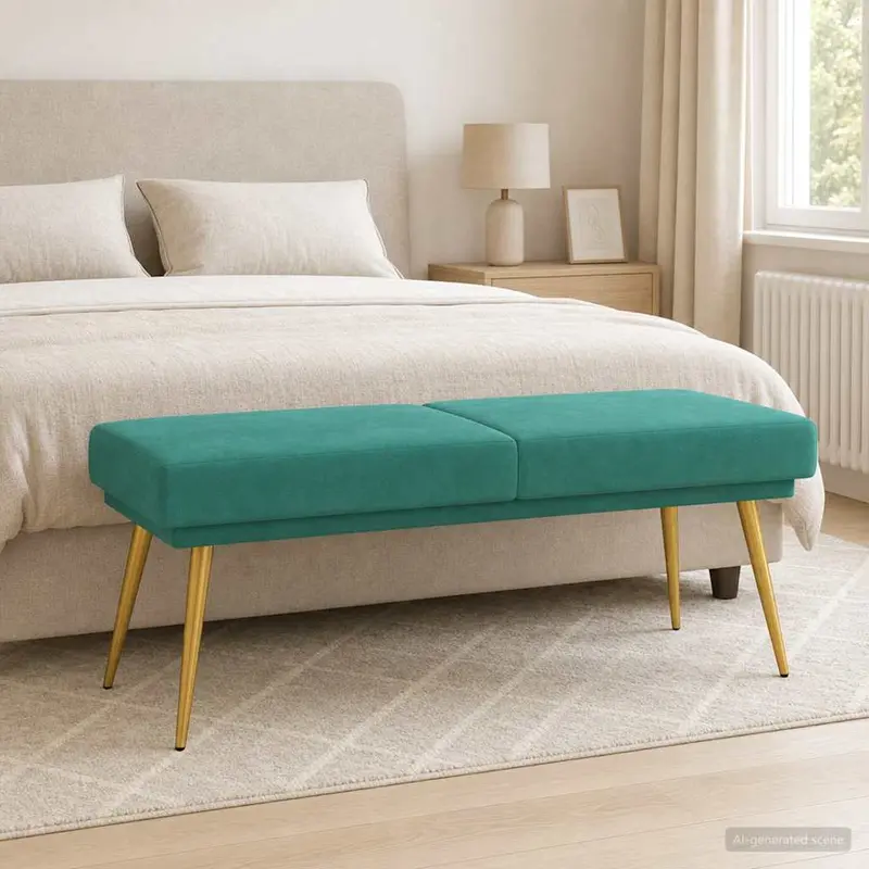 Vidaxl dubbel laagige bank turquoise 120 x 45 x 46 cm fluweel