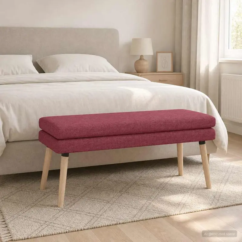 Vidaxl dubbel laagige bank wijnrood 110 x 40 x 47 cm stof