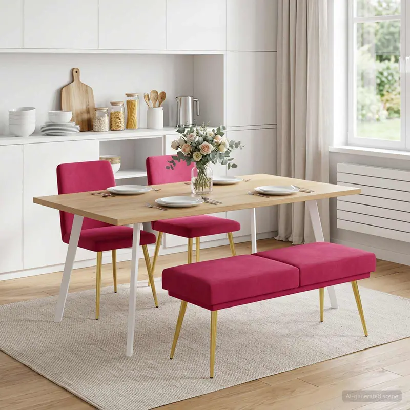 Vidaxl dubbel laagige bank wijnrood 120 x 45 x 46 cm fluweel