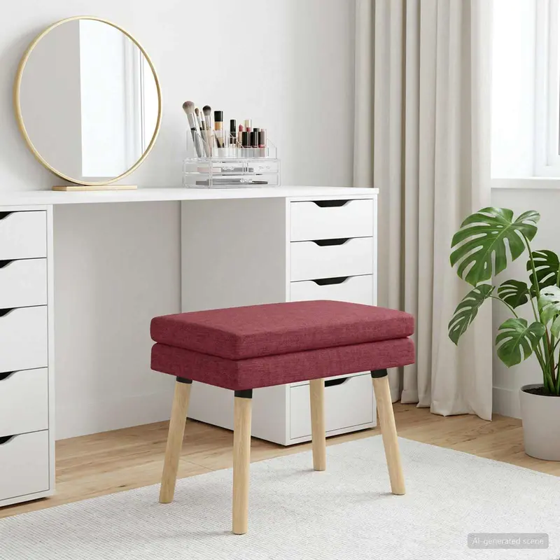 Vidaxl dubbel laagige bank wijnrood 60 x 40 x 46 cm stof