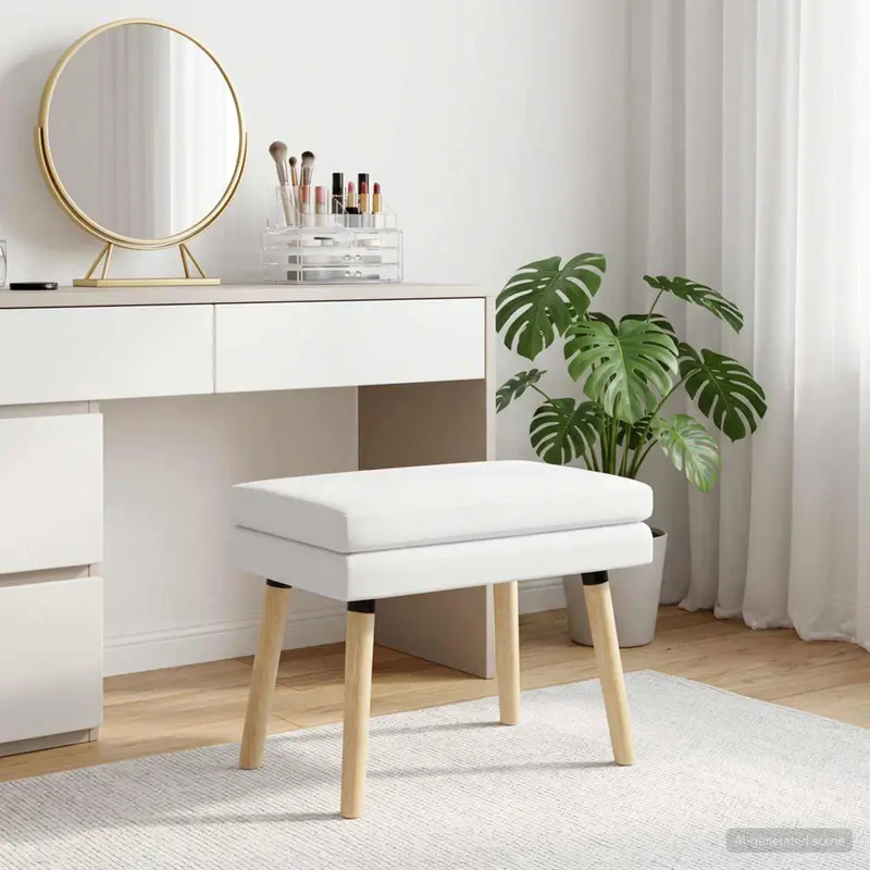 Vidaxl dubbel laagige bank wit 60 x 40 x 46 cm stof