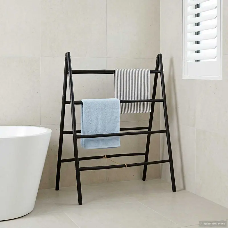 Vidaxl dubbelzijdige dekbedladder zwart 90 x 50 x 100 cm bamboe