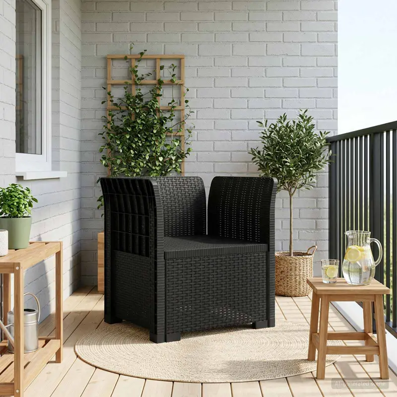 Vidaxl eénpersoons fauteuil rattan look pp antraciet