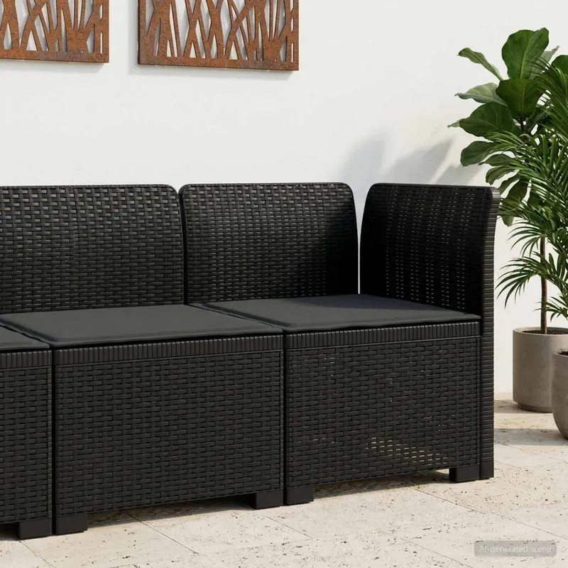 Vidaxl eénpersoons tuinbank met kussen rattan look pp antraciet
