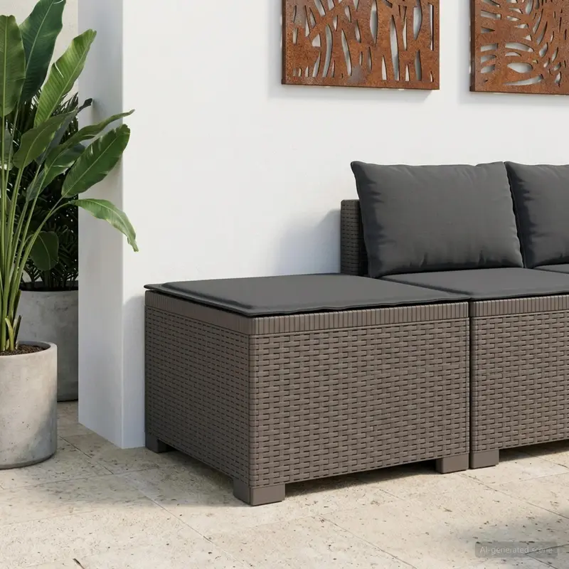 Vidaxl eénpersoons tuinbank met kussen rattan look pp lichtgrijs