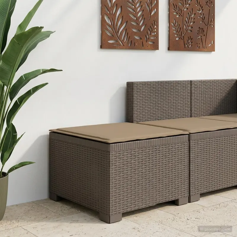 Vidaxl eénpersoons tuinbank met kussen rattan look pp lichtgrijs