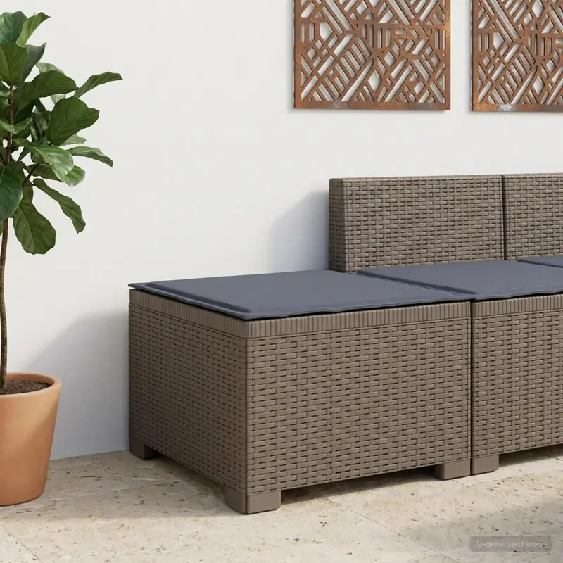 Vidaxl eénpersoons tuinbank met kussen rattan look pp lichtgrijs