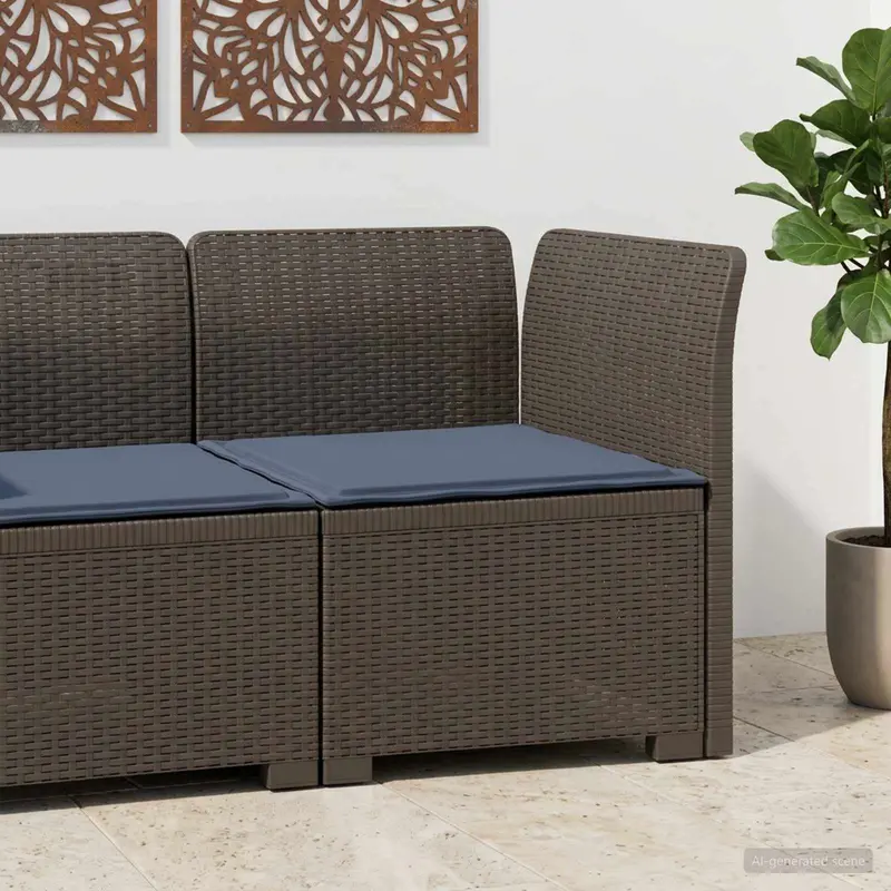 Vidaxl eénpersoons tuinbank met kussen rattan look pp lichtgrijs