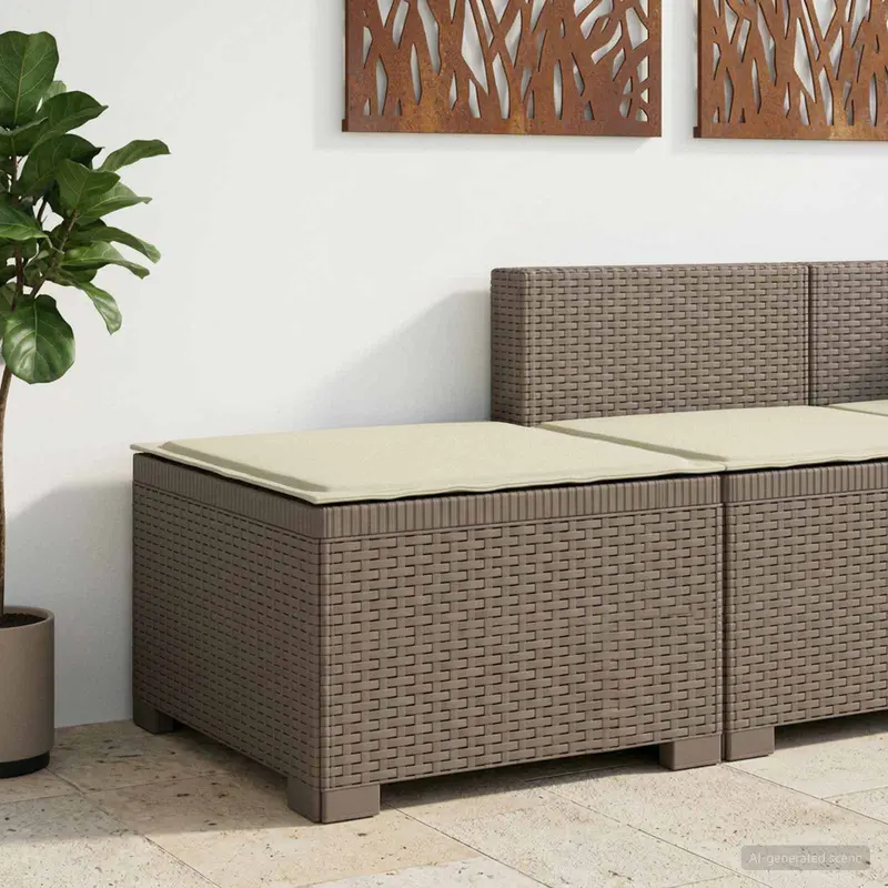 Vidaxl eénpersoons tuinbank met kussen rattan look pp lichtgrijs