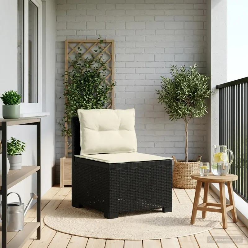 Vidaxl eénpersoons tuinbank met kussens rattan look pp antraciet