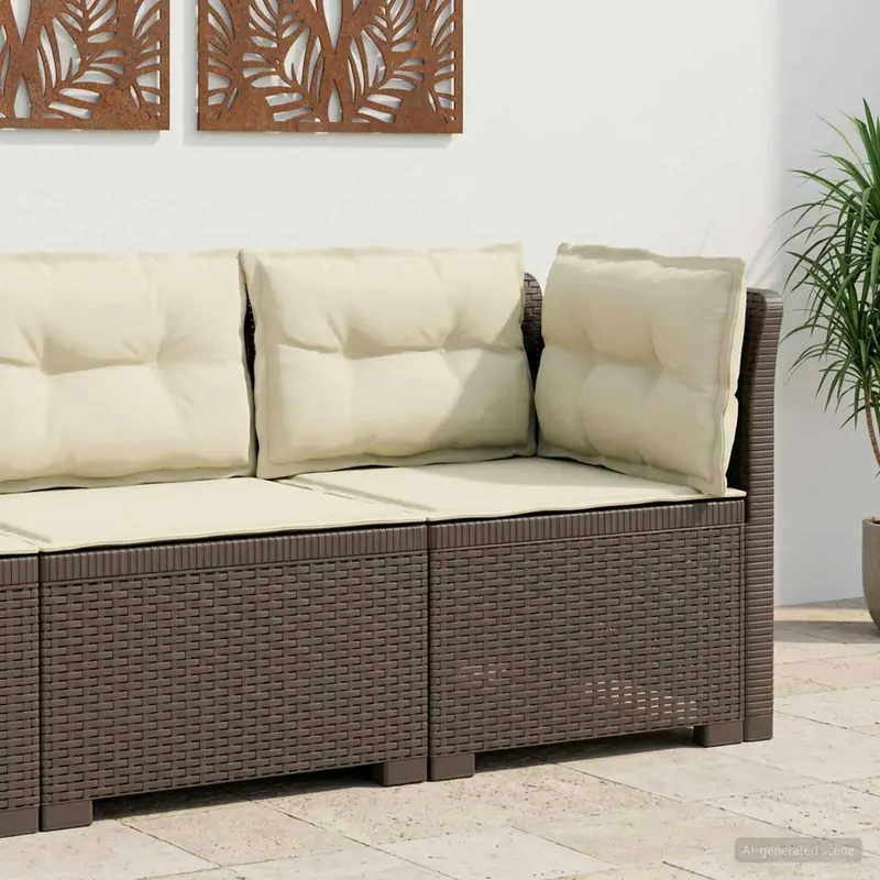 Vidaxl eénpersoons tuinbank met kussens rattan look pp lichtgrijs